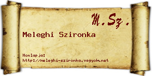 Meleghi Szironka névjegykártya